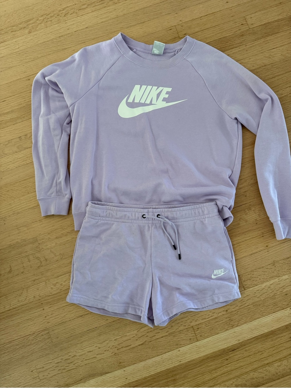 Nike Lavender Lounge Sweatshirt and Shorts